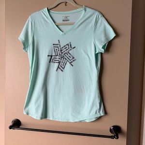 Tek Gear Dry Tech Ladies graphics, size large, mint green top. Condition good.